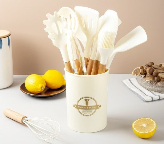 Ustensiles de cuisine | coffret en silicone et bois